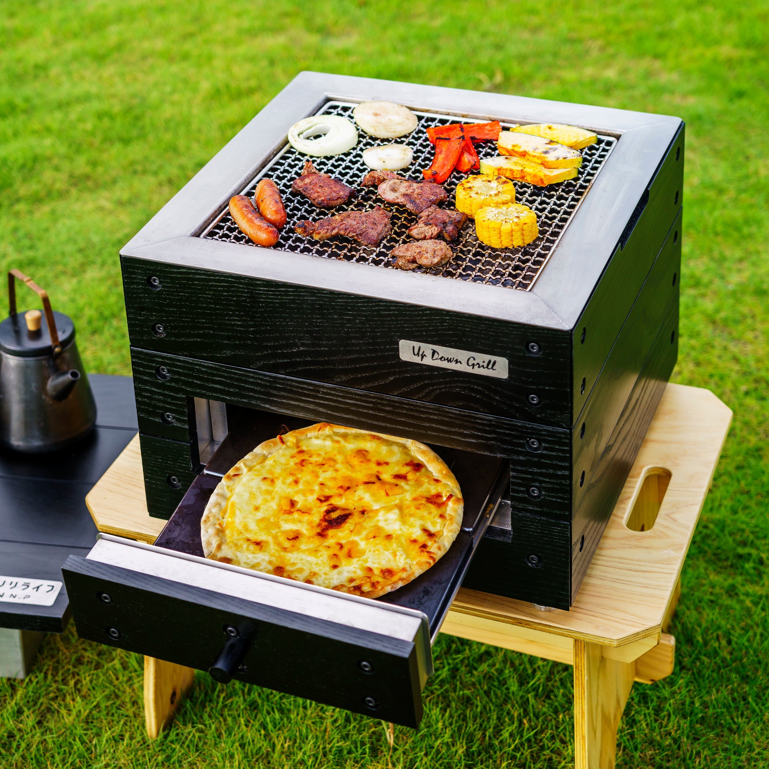 アップダウングリル/5色展開【木のピザ窯で新しいアウトドア料理体験を】