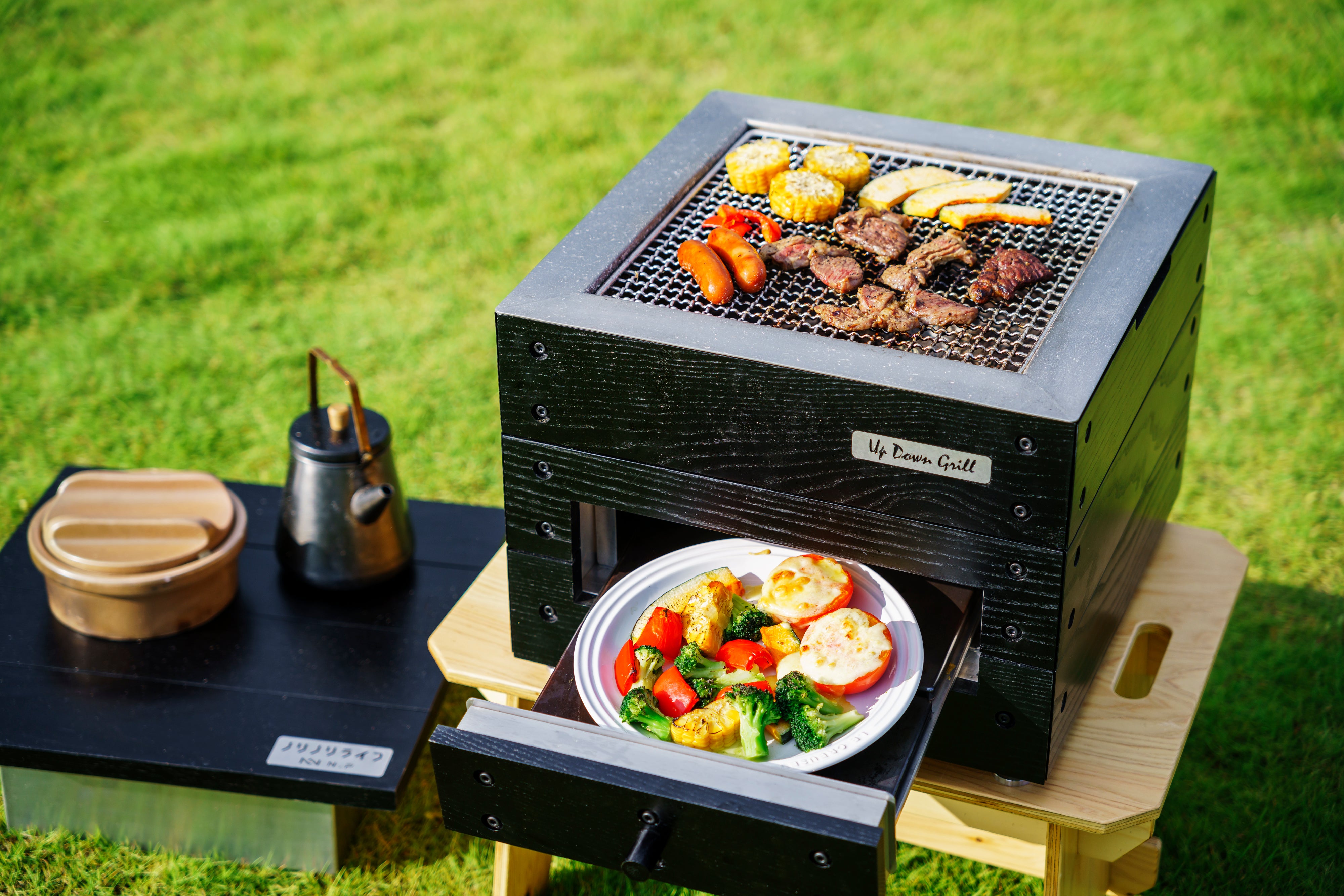 アップダウングリル/5色展開【木のピザ窯で新しいアウトドア料理体験を】