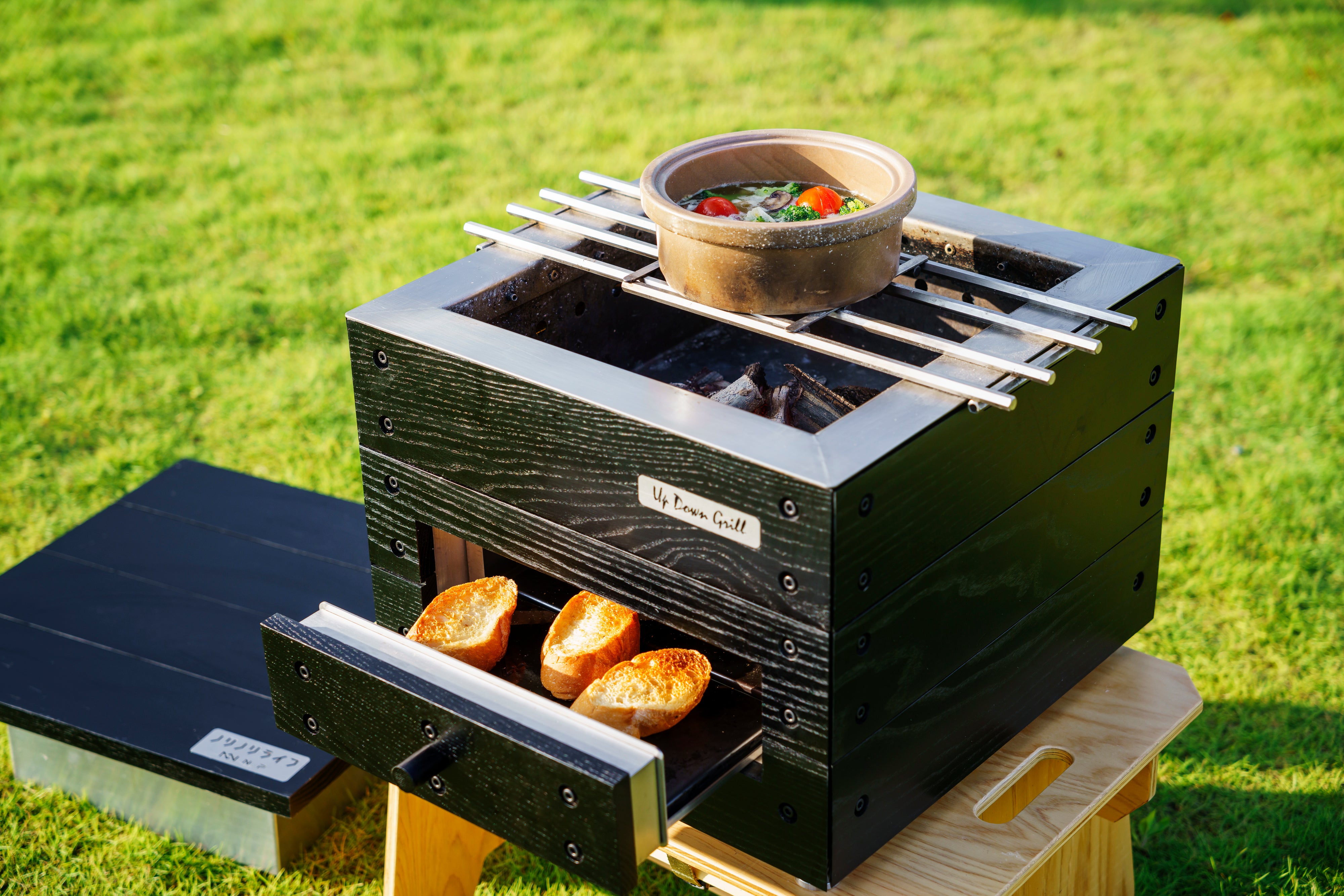 アップダウングリル/5色展開【木のピザ窯で新しいアウトドア料理体験を】